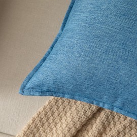 Yaertun Pack of 2 Decorative Linen Soild Throw Pillow Covers Farmhouse Neutral Cushion Covers Pillowcase for Chair Couch Sofa Bedroom Living Room Home Decor 12 x 20 Inch 30x50cm Light Blue