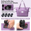 WOOMADA Expandable Foldable Rolling Duffel Bag with Wheels, Detachable Rolling