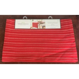 Threshold Solid Red Stripe Oversized Table Runner 20" X 90"