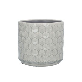 Gisela Graham Grey Honeycomb Ceramic Pot Cover Small