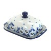 Blue Rose Polish Pottery Georgia Blue Butter Dish