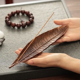 Ash Cather Leaf Incense Stick Holder Ash Catcher (Bronze)