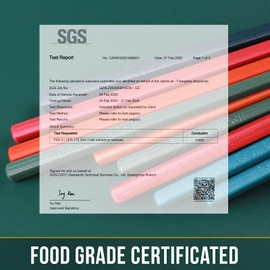 Chopsticks, GLAMFIELDS 5 Pairs Premium Reusable Multicolour Chopsticks for Sushi Japanese Matte Anti-slip Chop Sticks with Gift Case Lightweight Dishwasher Safe, 9.6 Inch