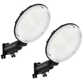 LED Barn Light - 6500K Dusk to Dawn Outdoor Garage Lighting with 150° Adjustable Photocell, Utral Bright Security Flood Lights, IP66 Waterproof Area Street Light for Farmhouse Warehouse Yard (2 Pack)