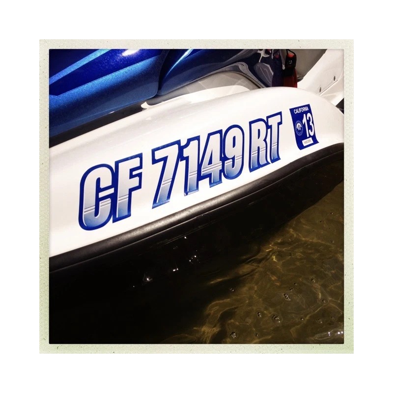 STIFFIE Techtron TT54 Boat PWC Letter Number Decal Registration SKY