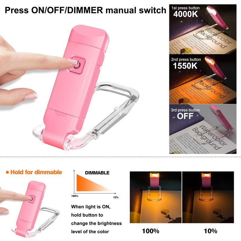 LUXSWAY USB Rechargeable Book Light for Reading,Small Book Reading Light