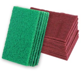 Pack of 20 Scouring Pads, Emery Cloth Cleaning Sponge, Scratch-Free Dishwashing Sponge, Used for Cleaning Kitchen, Sink and Bowl (Red Green)