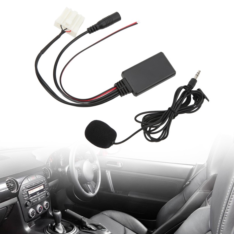 Bluetooth5.0 AUX IN Cable Adapter ISO Handsfree Microphone Replacement for