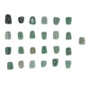 25pcs Rune Stones Set Hand Carved Polished Green Aventurine Portable