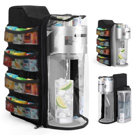 Dust Cover Fits for Ninja Thirsti Soda Maker WC2002, Soda Machine Cover Accessories for Ninja Thirsty Drink System, Extra Pockets Holds 12 Flavor Pods (Cover Only) Black