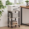 TUTOTAK 3 Tier Printer Stand, Rolling Printer Cart with Power