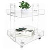 VPABES 2-Tier Small Acrylic Rolling Cart with Wheels,Mobile Side Table