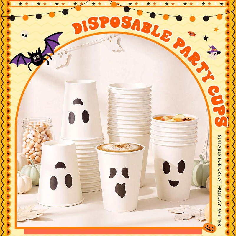 36 Pack 12 oz Halloween Disposable Paper Cups Halloween Coffee