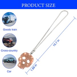 KHGUZ Bling Skull Car Rear View Mirror Pendant, Crystal Rhinestone Vehicle Hanging Charm Decoration, Diamond Auto Interior Rearview Ornament Accessories, Universal for SUV, Sedan, Truck (Champagne)