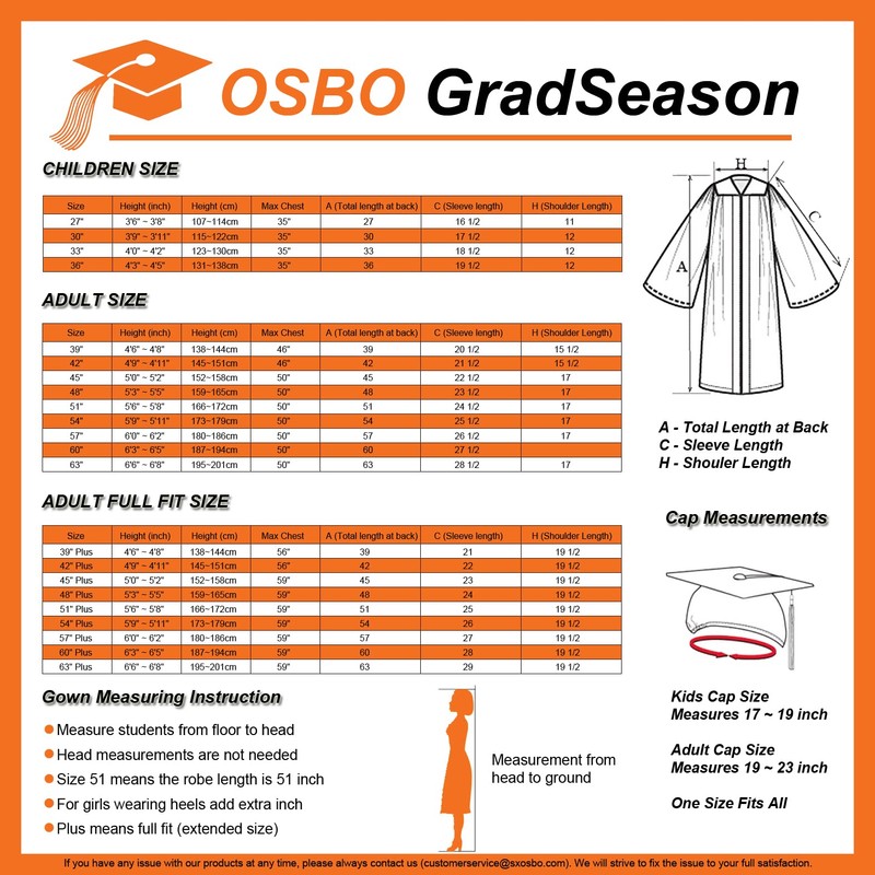 OSBO GradSeason Matte Graduation Gown Cap Tassel Set 2025 for
