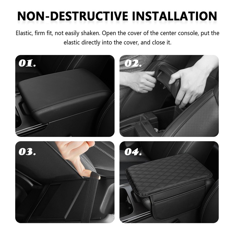 Stacool Upgraded Car Center Console Cover,Microfiber Leather Car Armrest Cover