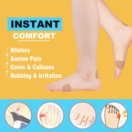 Moleskin Blister Plasters Heel - Pack of 10 Blister Plasters Set, Bubble Plasters Toes, Heel Plasters for Hiking, Against Blisters and Friction