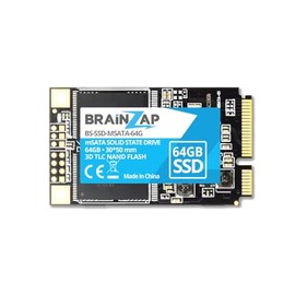BRAINZAP 64GB mSATA SSD 6 GBit/s - Mini SATA - 300MB/s Read 180MB/s Write Solid State Drive