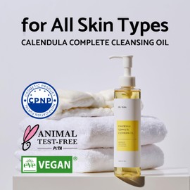 IUNIK IUNIK Calendula & Jojoba Oil-Infused Vegan Cleansing Oil C Gentle Blackhead Melting & Makeup Remover Facial Cleanser w/ 94% Plant-based Oils Korean Skincare