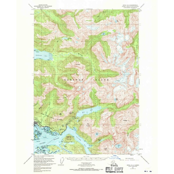 YellowMaps Sitka A 4 AK topo map, 1:63360 Scale, 15