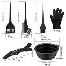 9 Pcs Tools for Hair Colouring Kit, Hair Dying Tools Kit, DIY Beauty Salon Hair Bleaching Tools Kit, Hair Dye Bowl and Brush Kit, including Mixing Bowl, Ear Cover, Hair Shawl, Gloves, Hair Clips