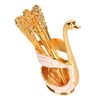 6Pcs Coffee Dessert Fork Set Metal Swan Base Holder Dessert