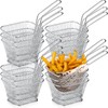 Mini cesta cuadrada de acero para freír, cesta de acero