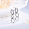 Sterling Silver Studs Earrings for Women, Dainty Silver Twisted Linear
