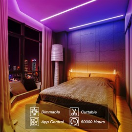 VOLIVO Led Strip Lights 200ft,App Controlled Bluetooth Led Light Strip Sync with Music, Color Changing Led Lights for Bedroom, Home Decoration