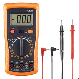 Digital Multimeter with Premium Probes, Measures AC/DC Voltage, Current, Resistance, Diode, Triode, Suitable for Household use, and Industrial use - F (Orange)