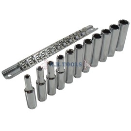 11PC 1/4" Drive DEEP SOCKETS Plus Rail