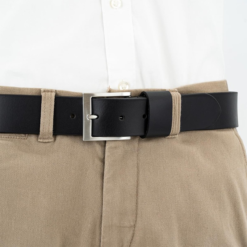 LINDENMANN Men's Leather Belt 40 mm Wide Belt Full Cowhide