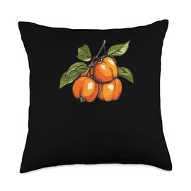 Persimmon Fruit Design Throw Pillow