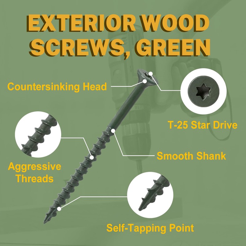LIONMAX Deck Screws 3 Inch, Wood Screws #10 x 3",