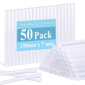 Mini Glue Sticks Hot Sticks for Glue Gun,50 Pack 5.91’’x0.276’’,Bond and Craft on Metal, Paper, Glass, Wood