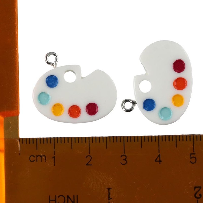 YYlingx 30 Pcs Colorful Paint Tray Charms for Jewelry Making