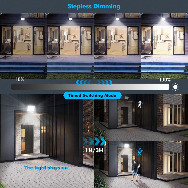 Dibaful 100 W LED Spotlight with Motion Sensor Light Sensor