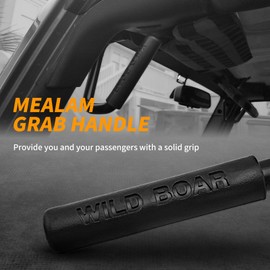 MEALAM Front Grab Handle Kit Aluminum Alloy Grab Bar for 2007-2018 Jeep Wrangler JK JKU Rubicon Sport Sahara (Black)