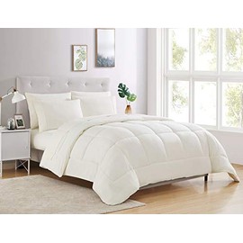 Sweet Home Collection Down Alternative Comforter All Season Warmth Luxurious Plush Loft Microfiber Fill Duvet Insert Bedding, Queen, Ivory