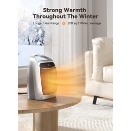 GiveBest Heater for Indoor Use, 1500W Portable Heater with Remote, 906ES, Silver