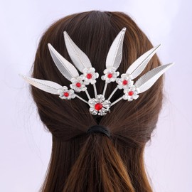 Lureme Vintage Ethnic Hairpieces Alloy Leaf Hairpin with Rhinestones Hair Accessories for Women (hb000019-5)