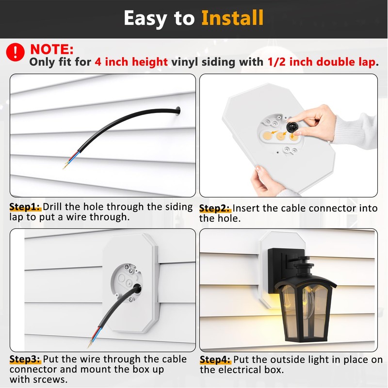 Siding Mounting Kit, Siding Mount Block, Outdoor Light Mounting Block