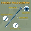 LIONMAX #8 x 2-1/2 Inch Pocket Hole Screws Exterior, 195