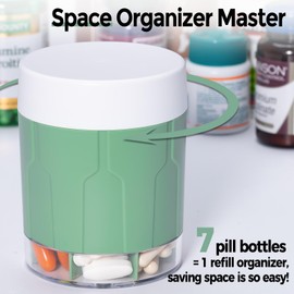 Extra Large Dietary Supplement Organiser, Betife Moisture Resistant Jumbo Pill Dispenser with 7 Large Compartments Pill Boxes and Monthly Vitamins or Medication Organizer