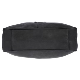 Christian Wippermann Women's Shoulder Bag Crossover Bag Leather Look Handbag, Black-black