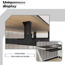 FRMSAET Heavy Duty Metal 14 inches Drawer Slides Ball Bearing 3/4 Extension Rails Underdesk Keyboard Slide Cabinet Furniture Drawer Hardware Accessories with Adjustable Height Bracket. (Black)