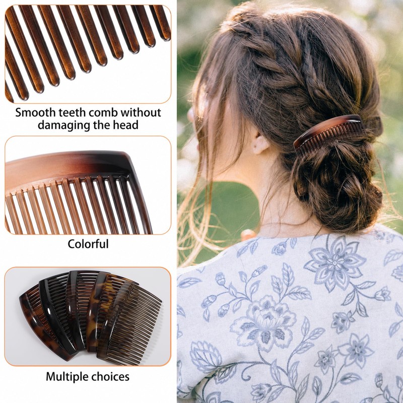 Ymapinc Pack of 5 French Clip On Hair Comb