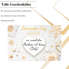 Luckeey Luckeey Gutschein Puzzle 24-teilig | Zeit statt Zeug Gutscheine zum Selber Ausfüllen | Gutschein Verpackung, Gutschein Karte, Geburtstagskarte, Gutschein Weihnachten | Geschenke für Frauen Männer