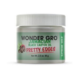 Wonder Gro Jamaican Black Castor Oil Edge Gel for Extreme Hold, 2.4 oz - Soften & Control Hair