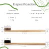 Paquete 60 Cepillo Dientes Bambú Biodegradable Ecológico